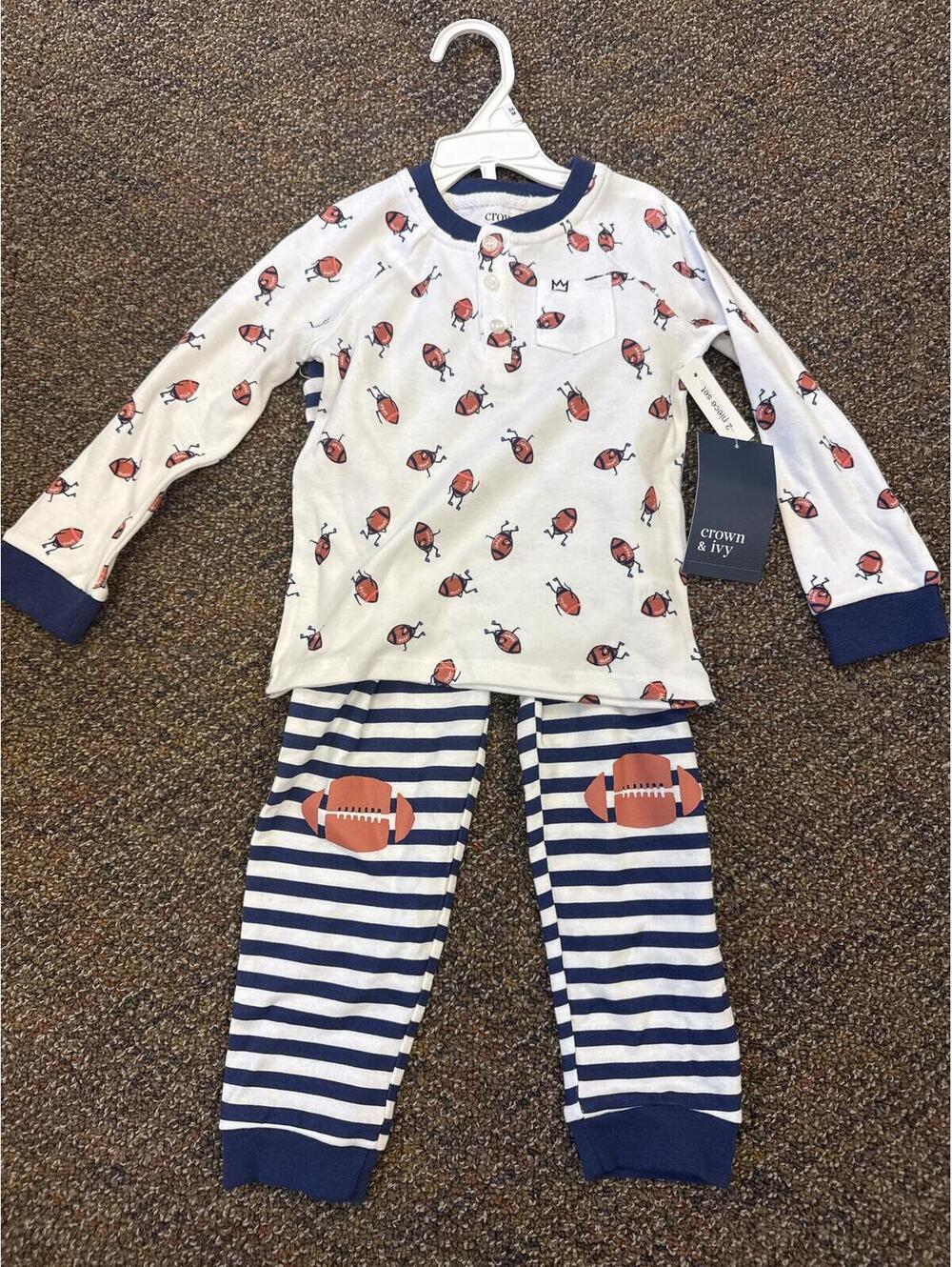 Crown & Ivy Baby 2-Piece Football Print Outfit Set 24M